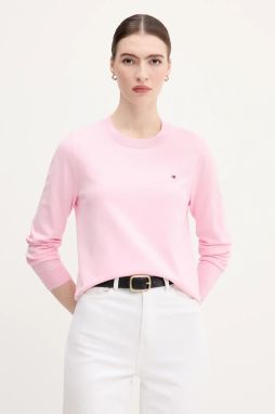 Sveter Tommy Hilfiger tmavomodrá farba, ľahké, WW0WW44984