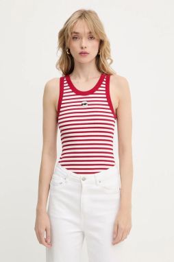 Bavlnený top Karl Lagerfeld červená farba, A3W17079
