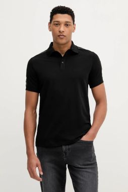Polo tričko Karl Lagerfeld pánske, čierna farba, jednofarebná, 553235.745019