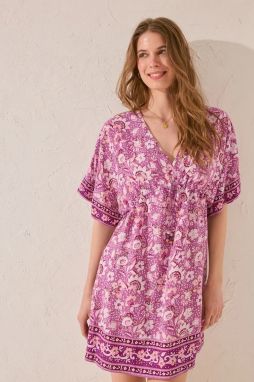 Šaty women'secret fialová farba, mini, áčkový strih, 4929178