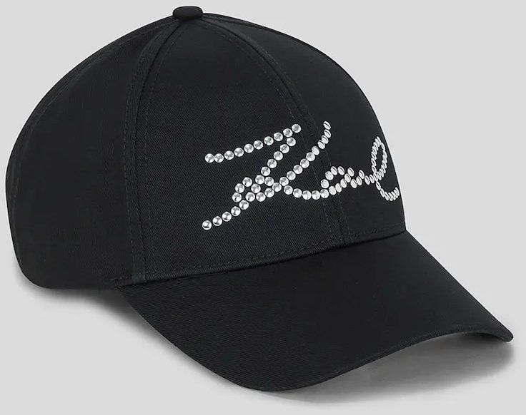 Bavlnená šiltovka Karl Lagerfeld čierna farba, s nášivkou, A3W33019