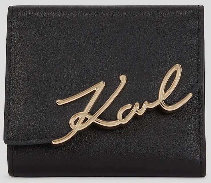 Kožená peňaženka Karl Lagerfeld čierna farba, A3W32019