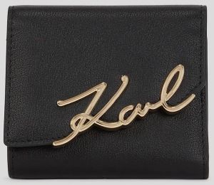 Kožená peňaženka Karl Lagerfeld čierna farba, A3W32019