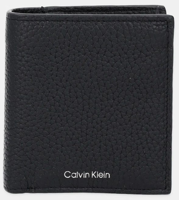 Kožená peňaženka Calvin Klein čierna farba, LV04D1027G