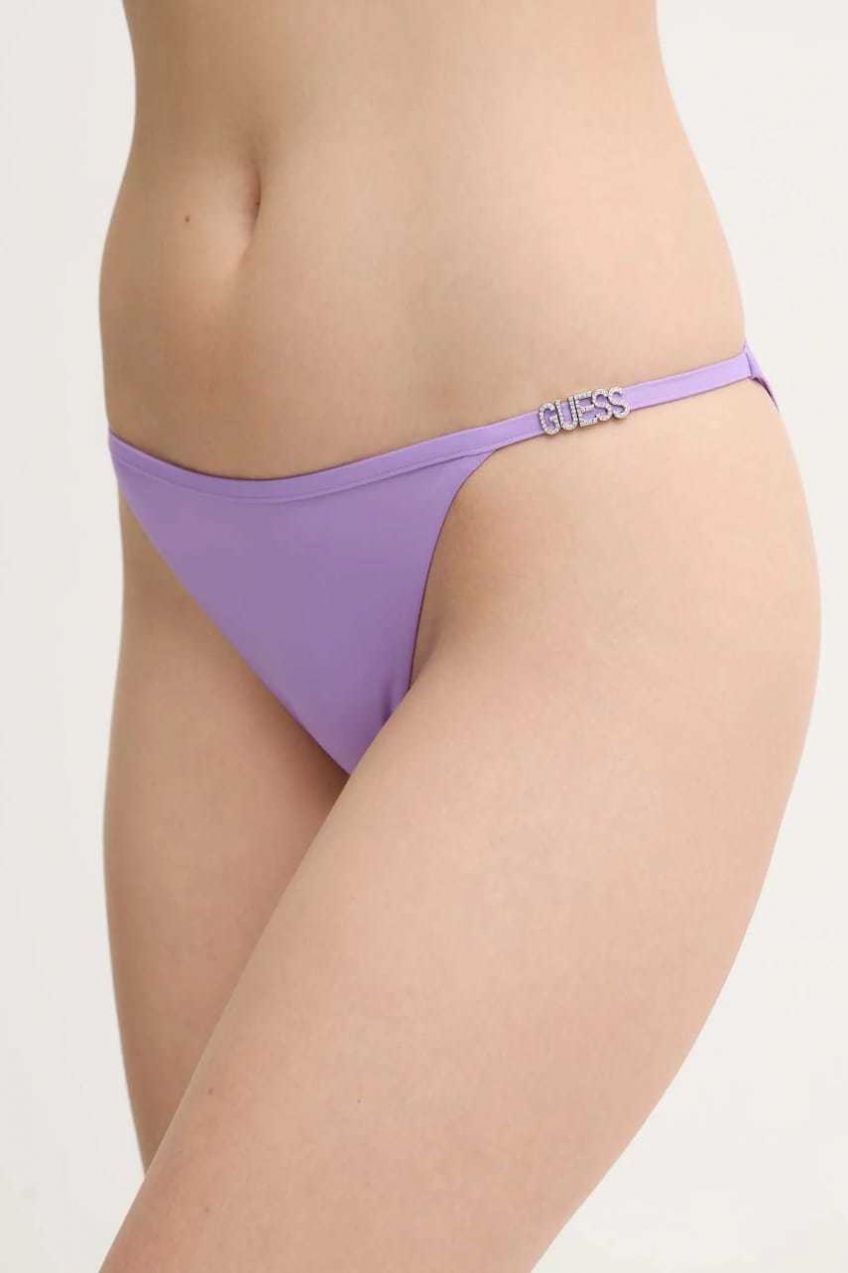 Brazílske plavkové nohavičky Guess fialová farba, E5GO09 MC040