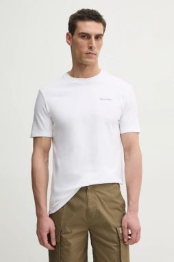 Bavlnené tričko Calvin Klein pánske, biela farba, s potlačou, K10K114152