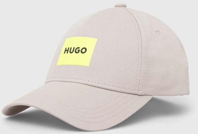Bavlnená šiltovka HUGO šedá farba,s potlačou,50513365
