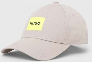 Bavlnená šiltovka HUGO šedá farba,s potlačou,50513365