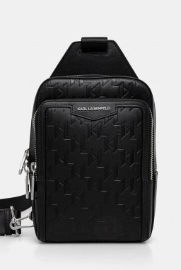 Kožená taška Karl Lagerfeld K/IKON čierna farba, A1M30398