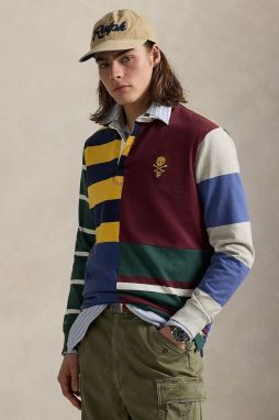 Tričko s dlhým rukávom Polo Ralph Lauren Lsrugbyclsm1 Long Sleeve bordová farba, 710971831