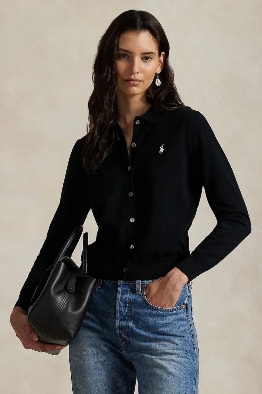 Sveter Polo Ralph Lauren čierna farba, 211972110