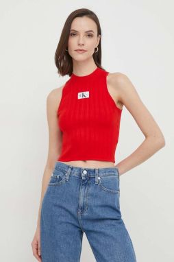 Top Calvin Klein Jeans dámsky, červená farba, J20J223151
