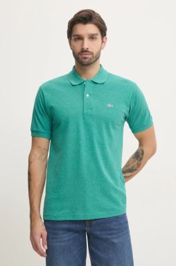 Bavlnené polo tričko Lacoste zelená farba, jednofarebné, PH3518