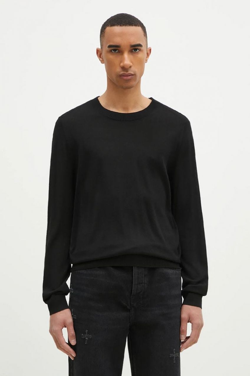 Vlnený sveter Paul Smith pánsky, čierna farba, tenký, M1R-238Z-P02093