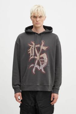 Bavlnená mikina KSUBI Dug Out Biggie Hoodie pánska, šedá farba, s kapucňou, s potlačou, MFA24FL017