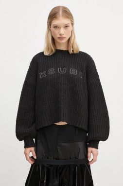 Vlnený sveter KSUBI Bookie Knit dámsky, čierna farba, teplý, WFA24KW003