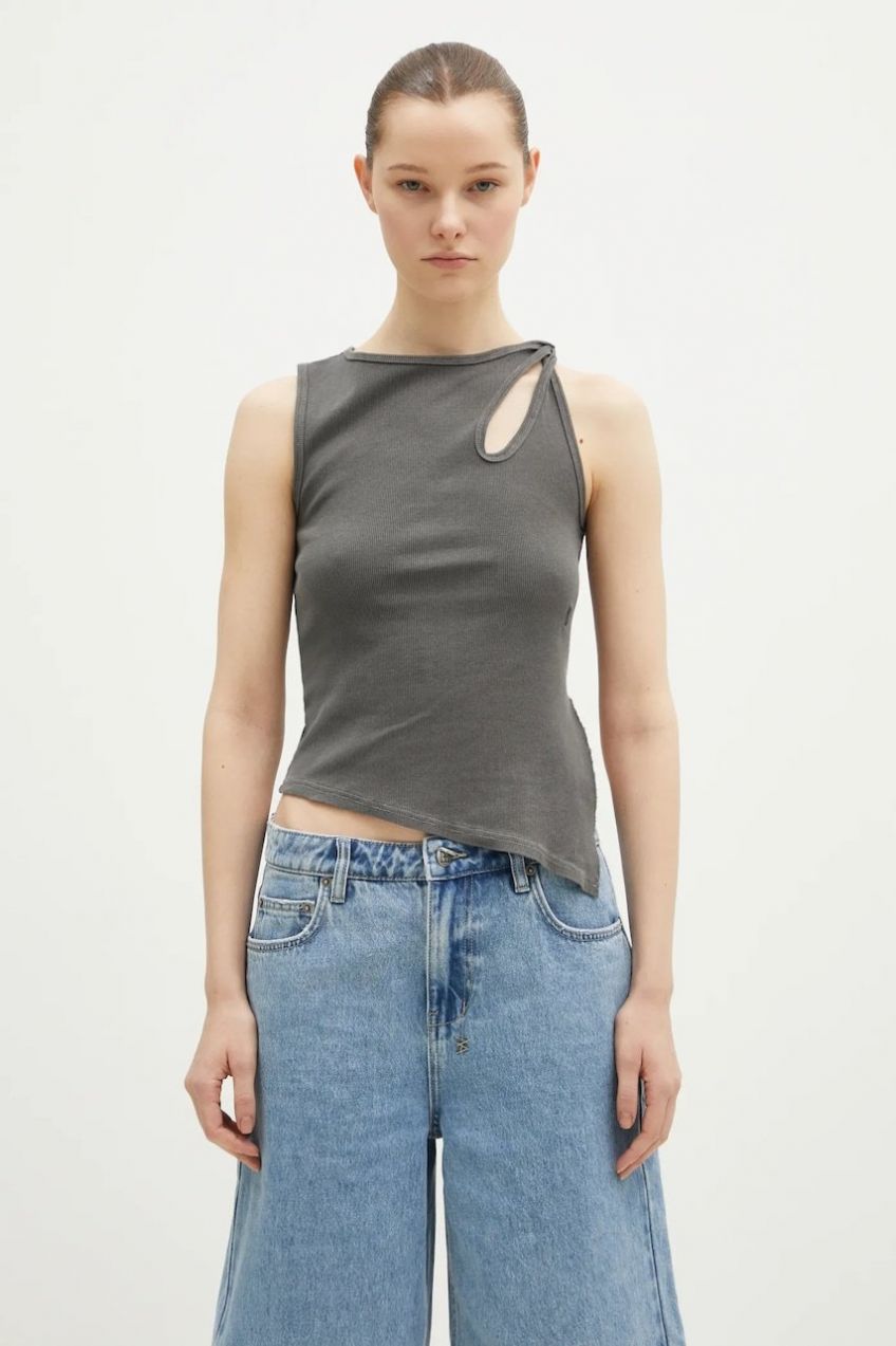 Top KSUBI Twisted Tank dámsky, šedá farba, WPS25SI004