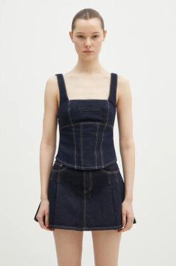 Riflová blúzka KSUBI Hera Bustier Zenith Pop dámske, tmavomodrá farba, jednofarebná, WPS25FT005