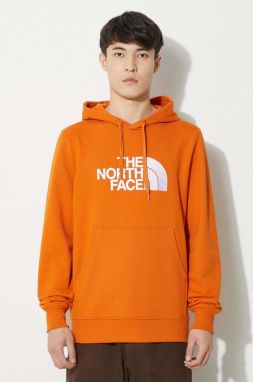 Bavlnená mikina The North Face M Light Drew Peak Pullover Hoodie pánska, oranžová farba, s kapucňou, s nášivkou, NF00A0TEPCO1