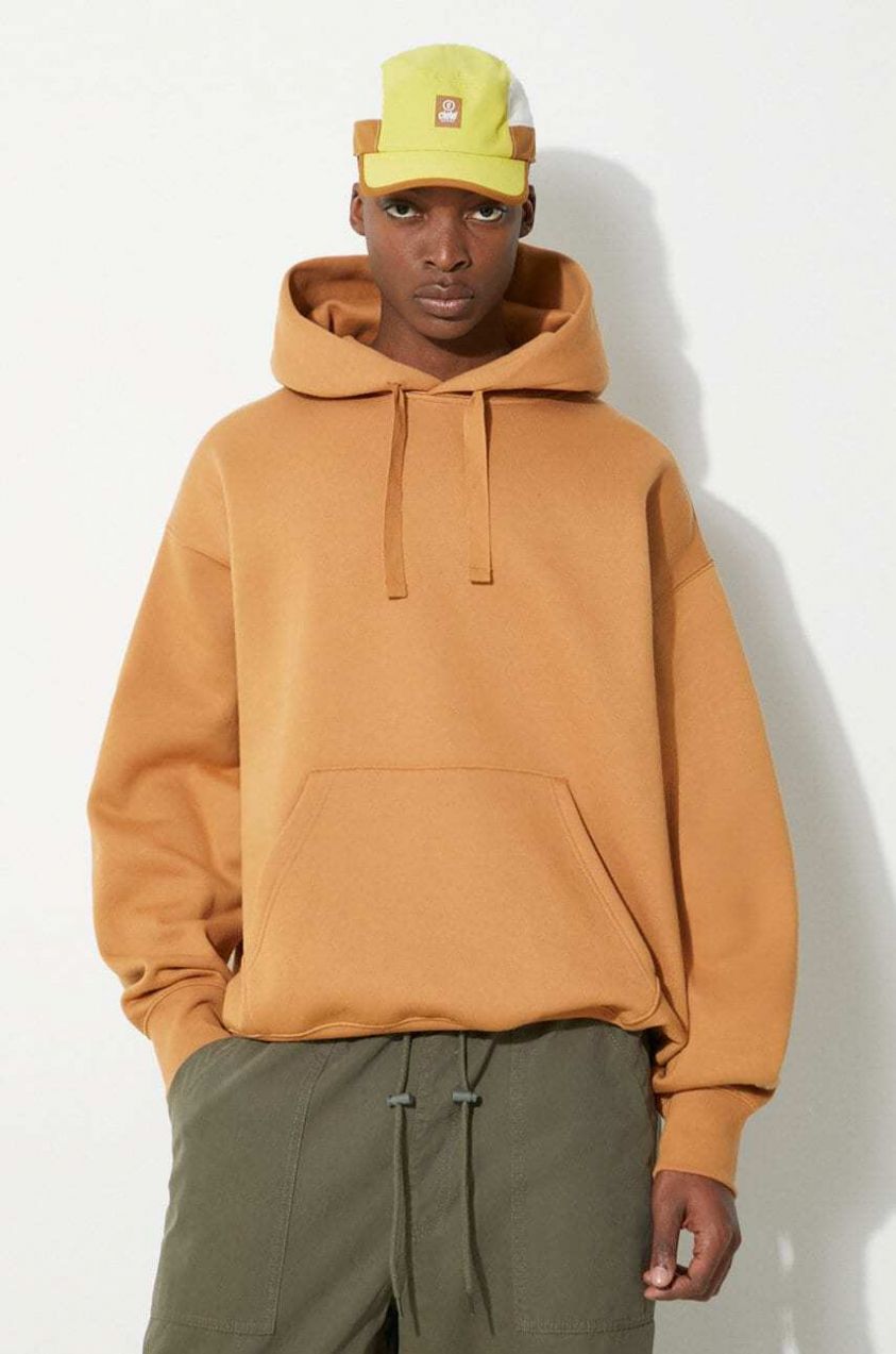 Mikina Vans Premium Standards Surplus Po Hoodie LX pánska, hnedá farba, s kapucňou, jednofarebná, VN000GVQ1OU1