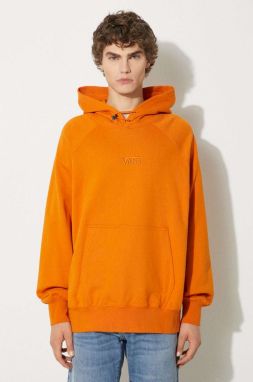 Bavlnená mikina Vans Premium Classics LX Hoodie Fleece pánska, oranžová farba, s kapucňou, jednofarebná, VN000GZ152K1