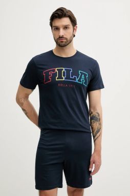 Bavlnené pyžamo Fila tmavomodrá farba, s potlačou, FPS1223