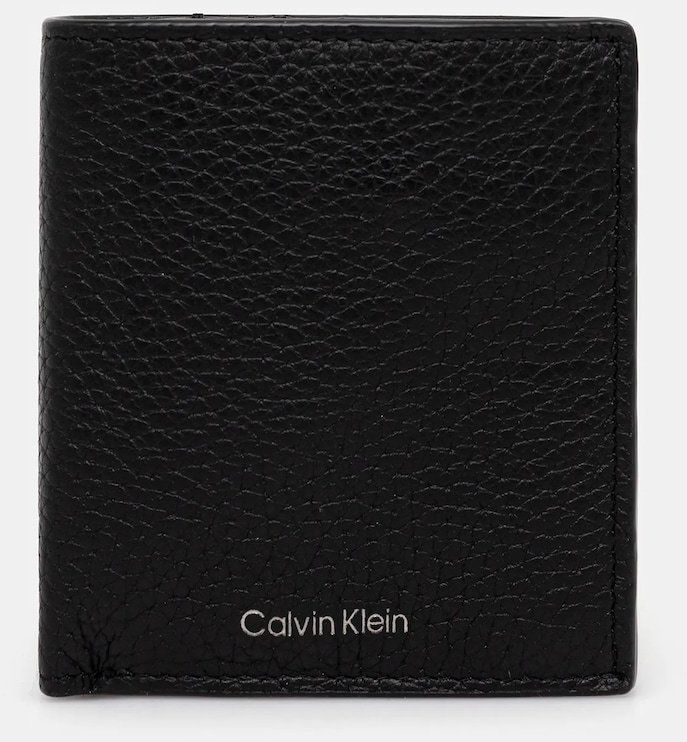 Kožená peňaženka Calvin Klein čierna farba, LV04D1029G