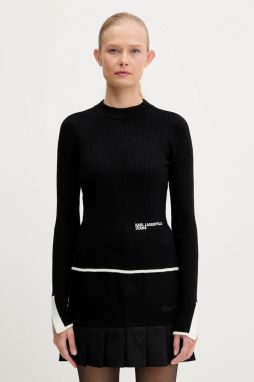 Sveter Karl Lagerfeld Jeans čierna farba, ľahké, A3W18006