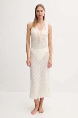 Bavlnené plážové šaty women'secret béžová farba, 5549937