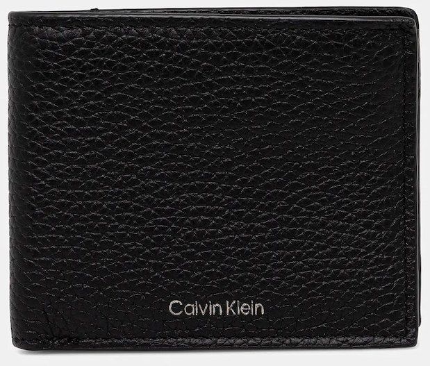 Kožená peňaženka Calvin Klein čierna farba, LV04D1028G