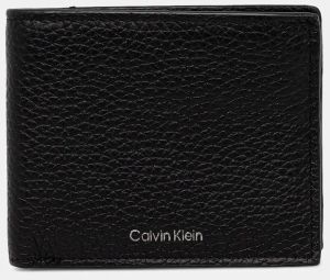 Kožená peňaženka Calvin Klein čierna farba, LV04D1028G