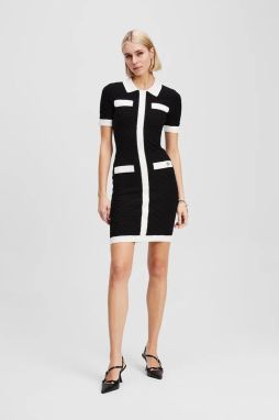 Šaty Karl Lagerfeld čierna farba, mini, priliehavé, A3W13036