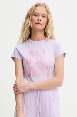 Tričko Juicy Couture JUST JUICY HILTON T-SHIRT dámske, fialová farba, JCNCT225456