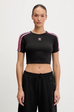 Tričko adidas Originals 3-Stripes dámske, čierna farba, JY4858