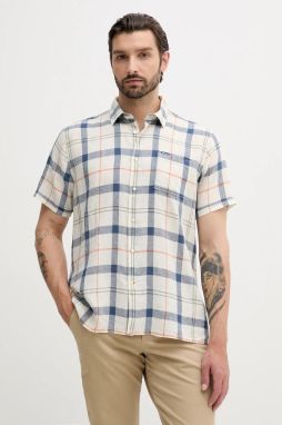 Ľanová košeľa Barbour CROFT regular, s klasickým golierom, MSH5197