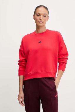 Mikina adidas Essentials červená farba, jednofarebná, JI6061