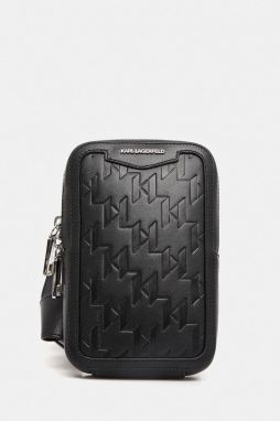 Kožená taška Karl Lagerfeld K/LOOM čierna farba, A3M30179