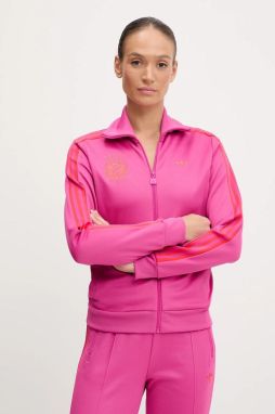 Mikina adidas Originals GRFX BB TT ružová farba, vzorovaná, JW6056