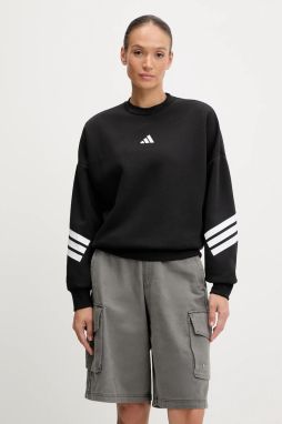 Mikina adidas Future Icons čierna farba, s potlačou, JE0203