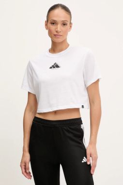 Tričko adidas Performance TIE-INS dámske, biela farba, JY3370