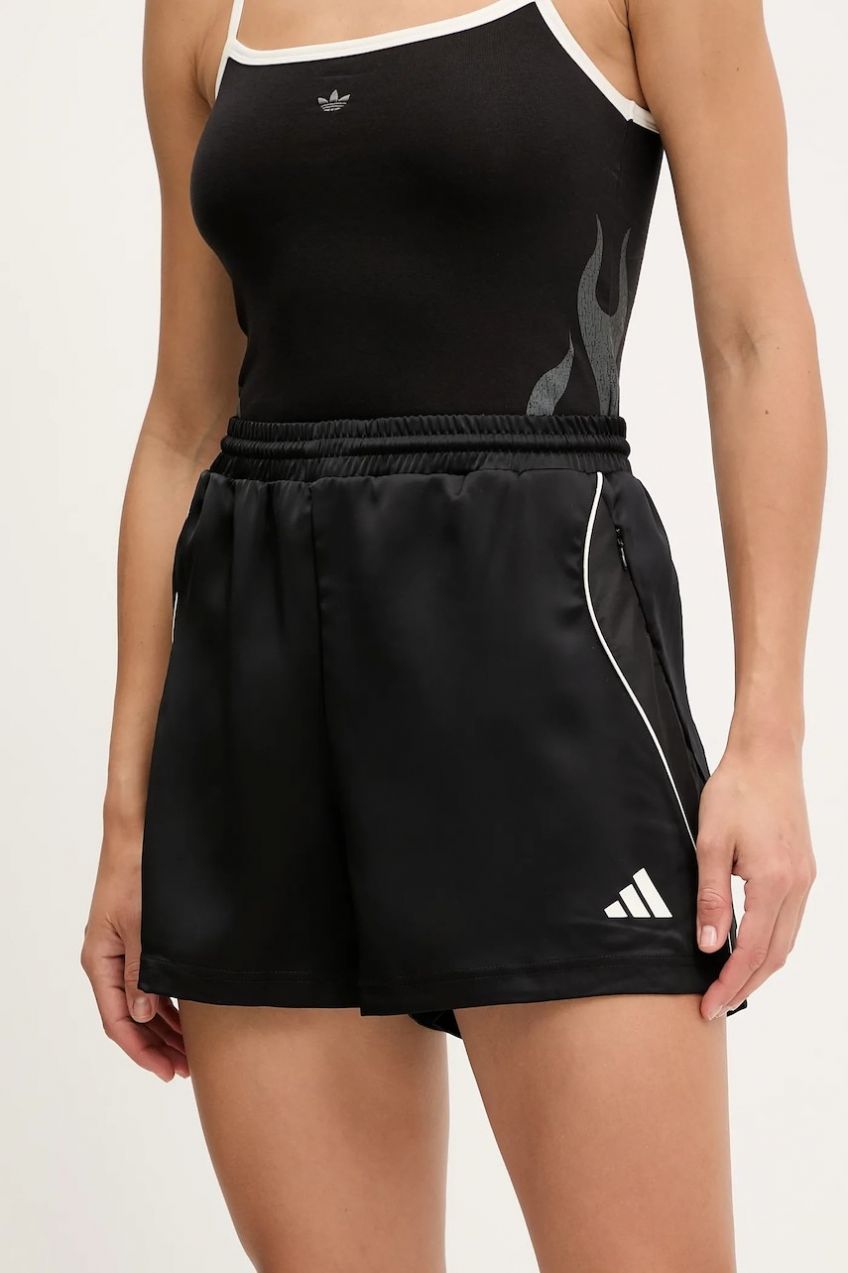 Šortky adidas Stadium čierna farba, s nášivkou, vysoký pás, JL7001