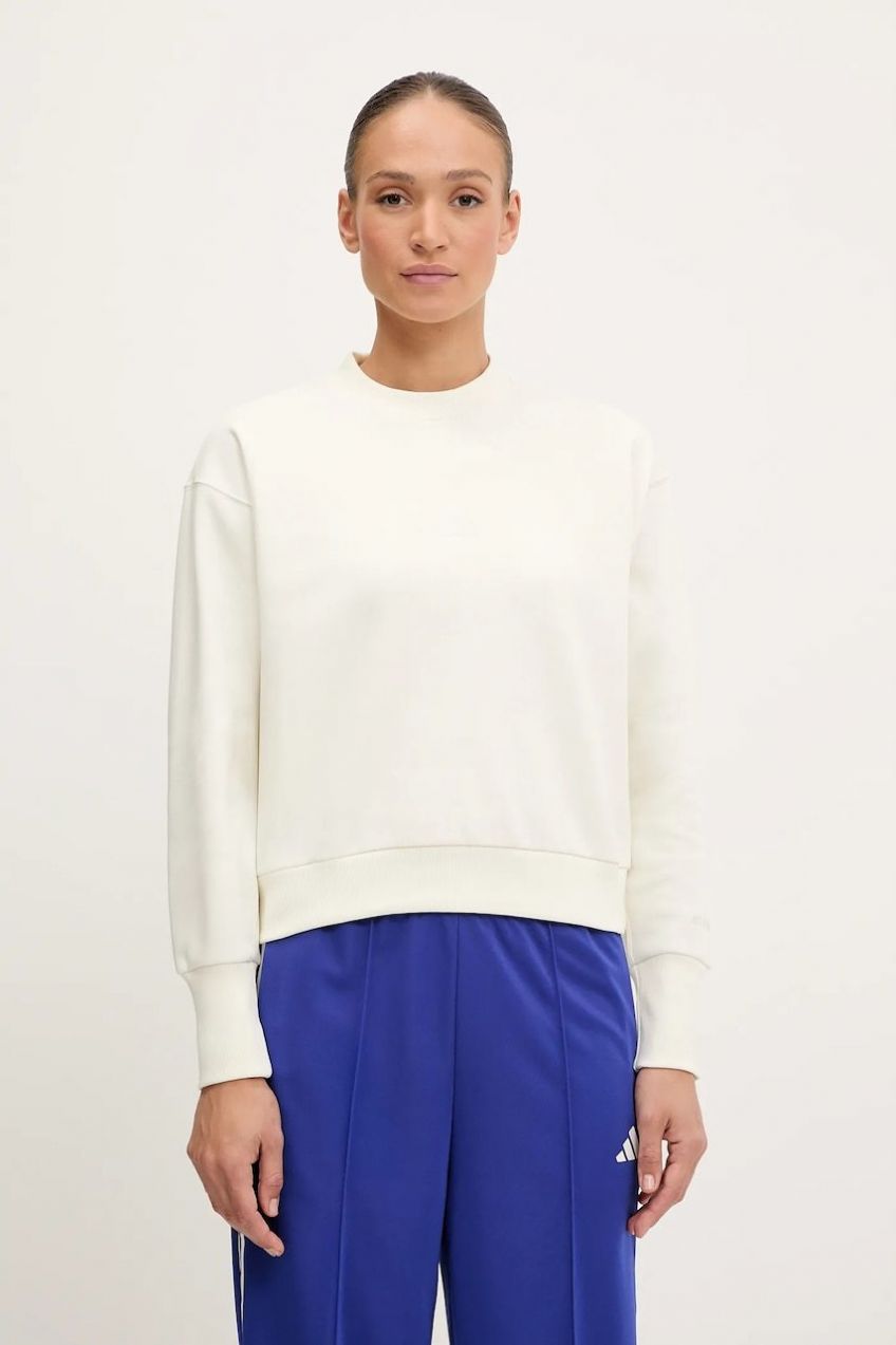 Mikina adidas ALL SZN béžová farba, jednofarebná, IY6748
