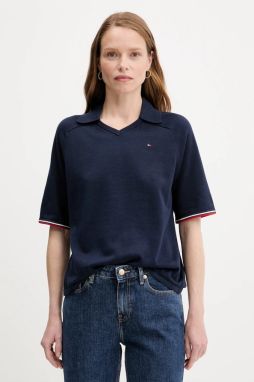 Bavlnený sveter Tommy Hilfiger tmavomodrá farba, ľahký, WW0WW45694