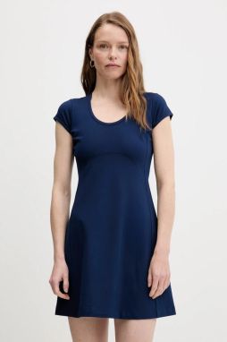 Šaty Calvin Klein Jeans tmavomodrá farba, mini, áčkový strih, LV047C238G