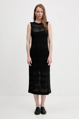 Šaty Tommy Hilfiger čierna farba, maxi, priliehavé, WW0WW45649