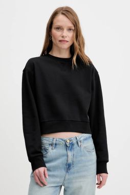 Bavlnená mikina Calvin Klein Jeans čierna farba, jednofarebná, LV047C911G