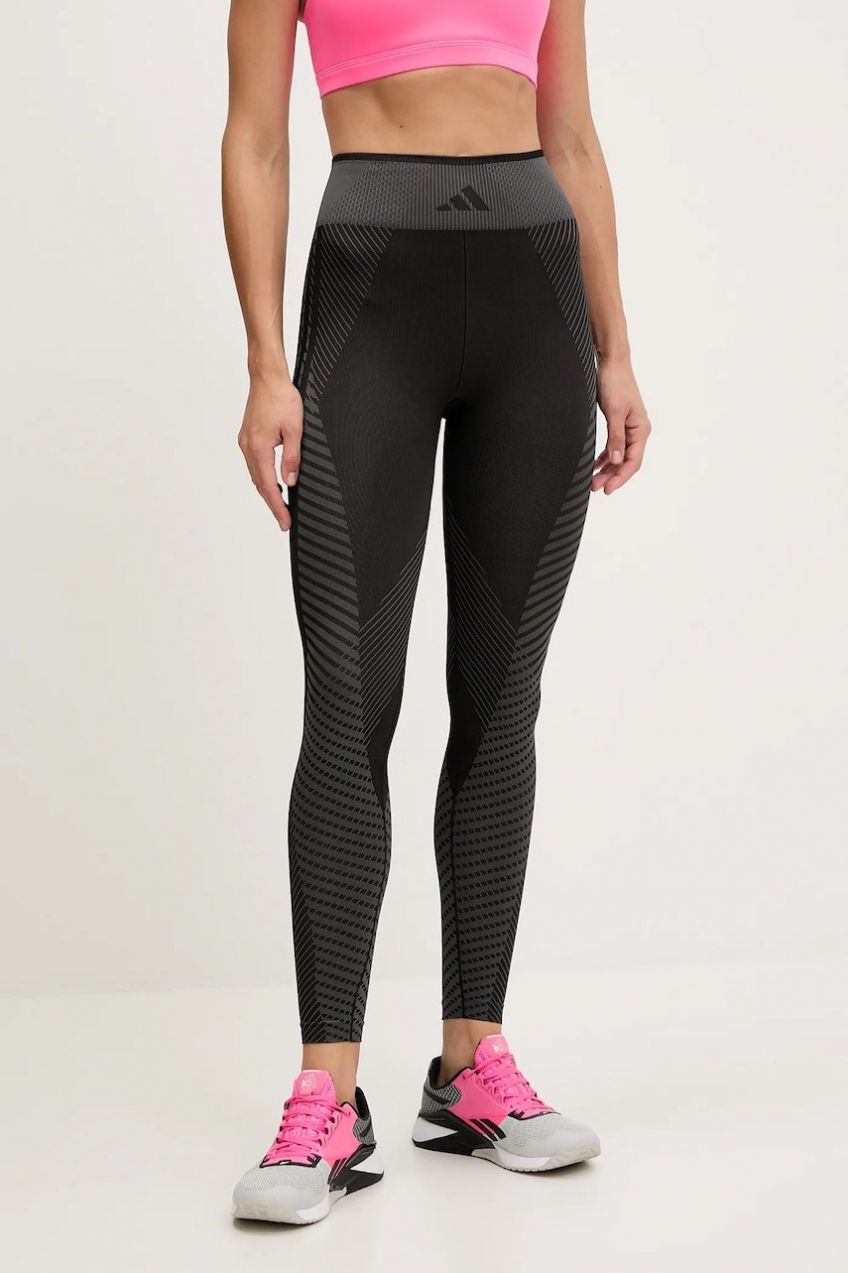 Tréningové legíny adidas Performance WORKOUT ESSENTIALS čierna farba, vzorované, JE8021