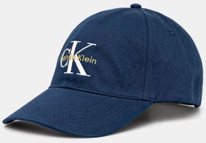 Bavlnená šiltovka Calvin Klein Jeans fialová farba, s nášivkou, LV04G5004G