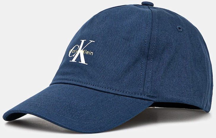 Bavlnená šiltovka Calvin Klein Jeans fialová farba, s potlačou, LV04G5032G