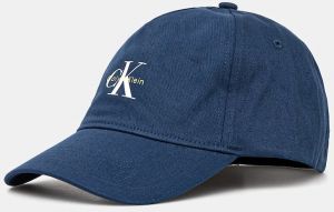 Bavlnená šiltovka Calvin Klein Jeans fialová farba, s potlačou, LV04G5032G
